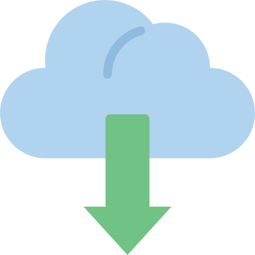 Cloud computing multimedia data storage icon