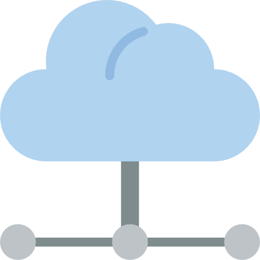 Cloud computing multimedia data networking icon