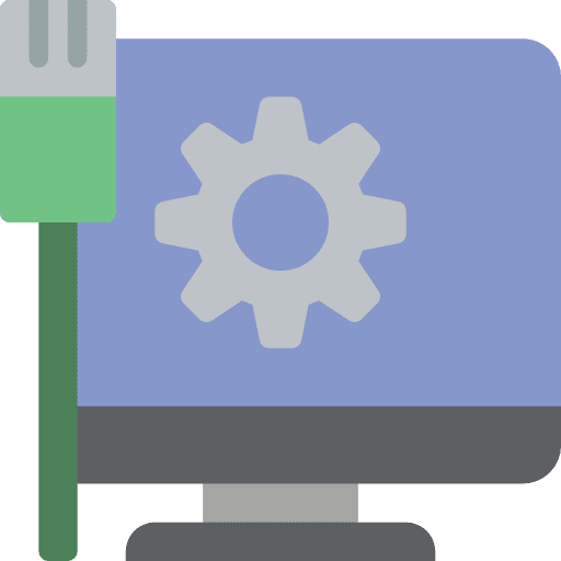 Monitor screen television networking icon