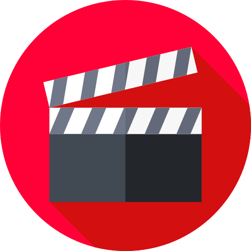 Clapperboard cinema music and multimedia clapboard icon