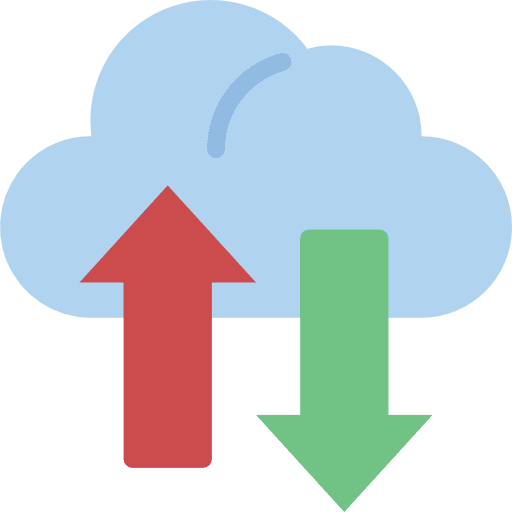 Transfer interface download multimedia option icon