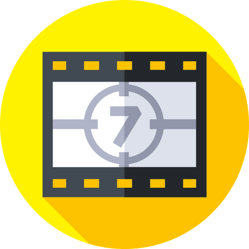 Movie video player music and multimedia film roll icon