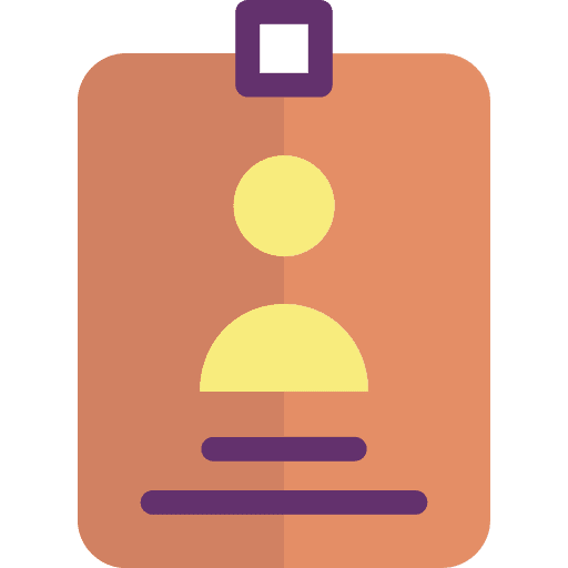 Identification business pass name icon