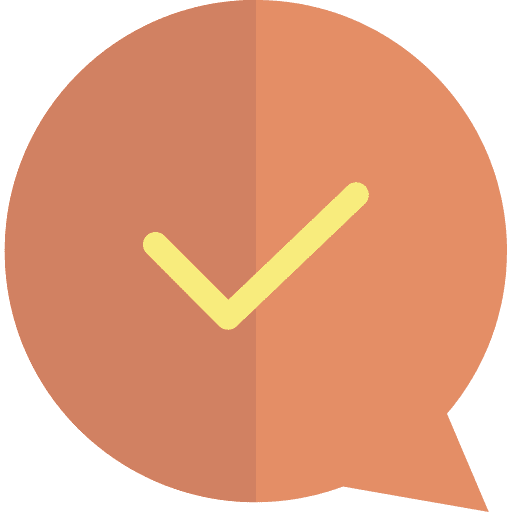 Tick speech bubble sent chat icon