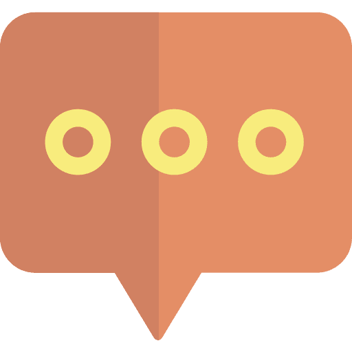 Writing speech bubble communication square icon