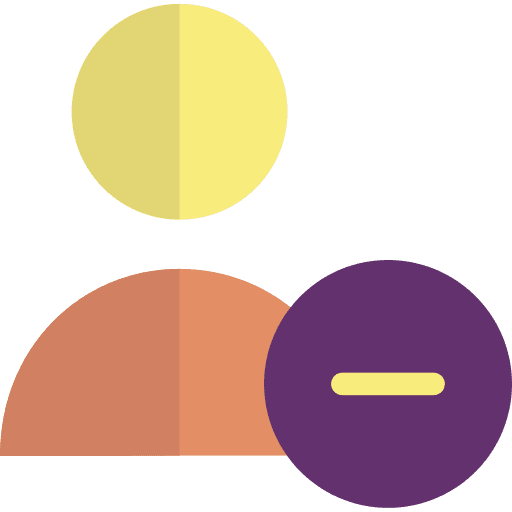 Block user rounded shapes disturb icon