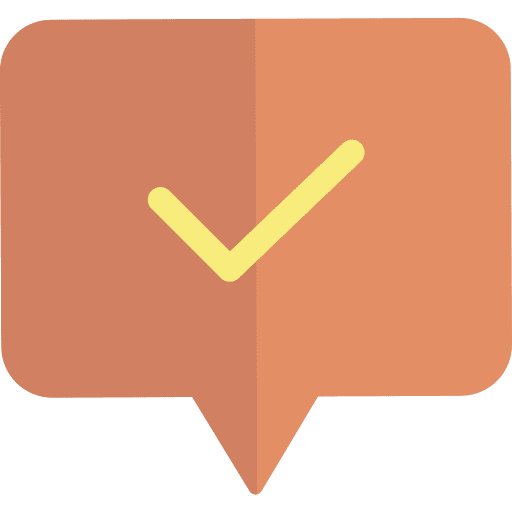 Message check mark chat message icon