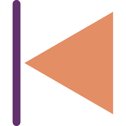 Backward music and multimedia controls line icon