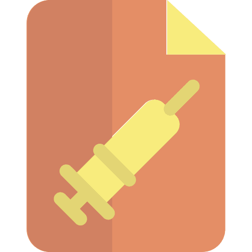 Syringe document report syringes icon