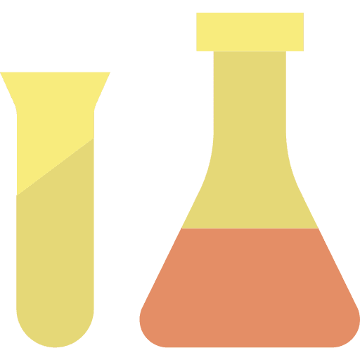 Tubes flasks chemistry healthcare and medical icon