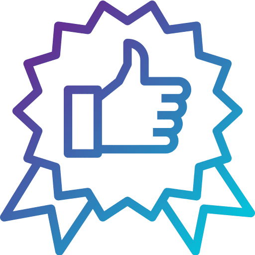 Achievement winner ribbon thumb up icon