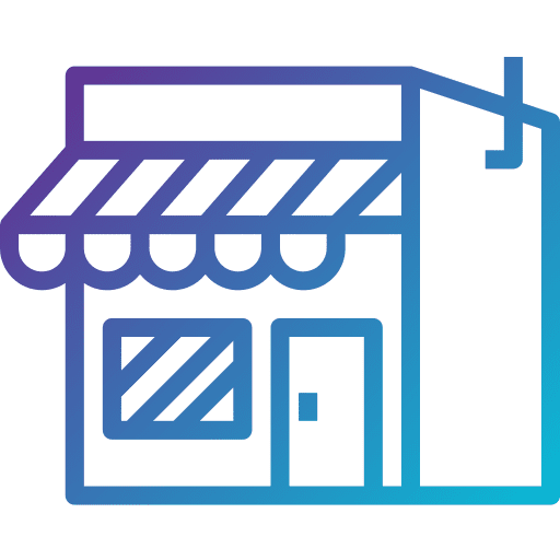 Commerce building grocery store food icon