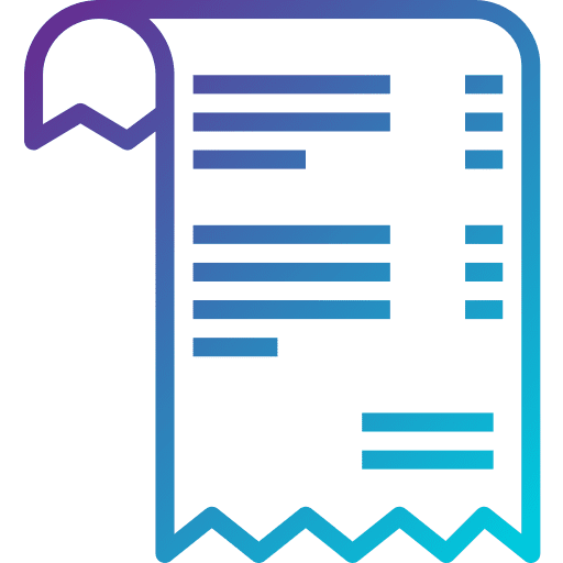 Invoice receipt files and folders payment icon