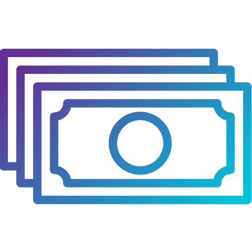 Notes coins money currency icon