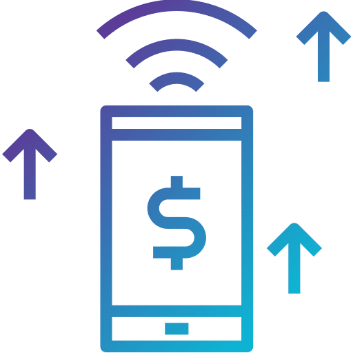 Smartphone wifi coin mobile phone icon