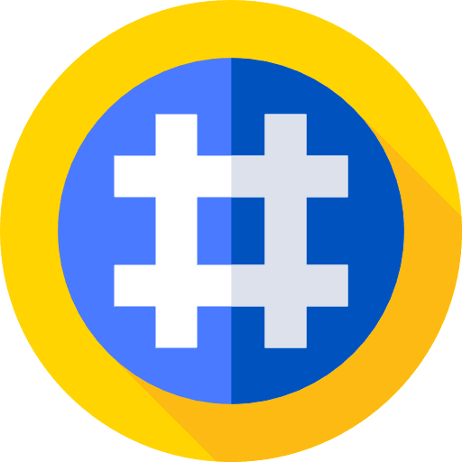 Hashtag symbol social media word icon