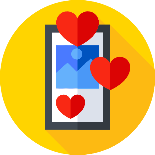 Image cellphone camera love and romance icon
