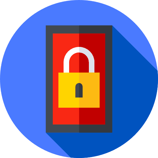 Locked smartphone mobile phone security system icon