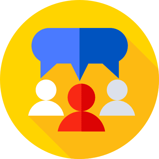 Social media user team chat bubble icon