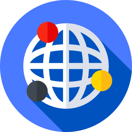 Worldwide earth globe dots earth grid icon
