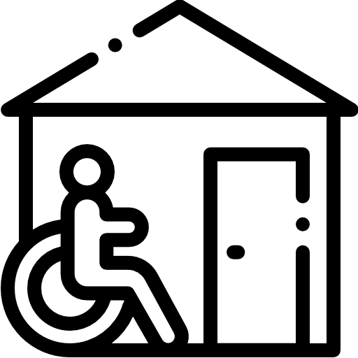 Disabled home wheel chair chair icon