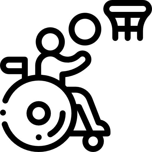Disabled people sport transportation icon