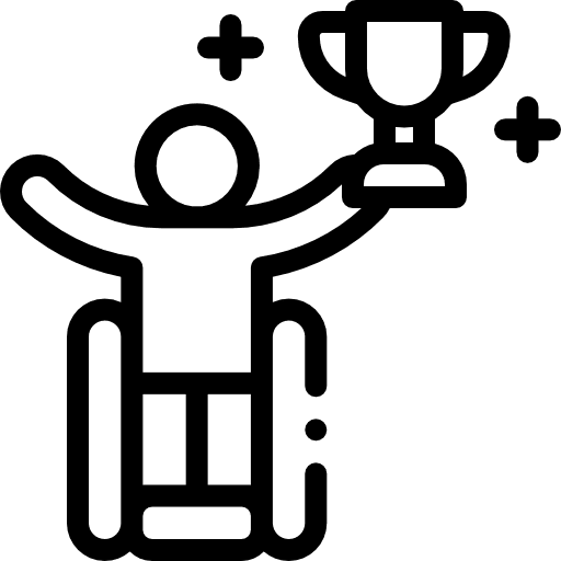 Disabled sports and competition winner people icon