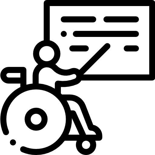 Wheelchair handicap teacher transportation icon