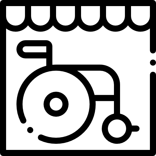 Wheel chair wheel chair disabled commerce and shopping icon