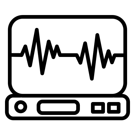 Lifeline technology beating healthcare and medical icon