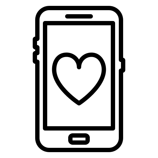 Heart mobile electronics heart icon