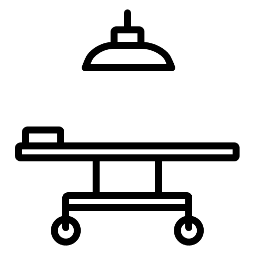 Operation bed surgery equipment icon