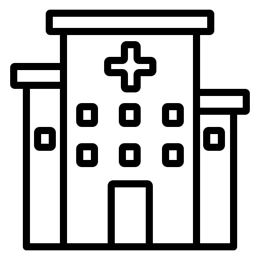 Hospital health clinic healthcare and medical health icon