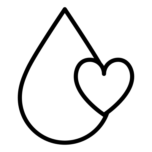 Blood shapes and symbols heart drop icon
