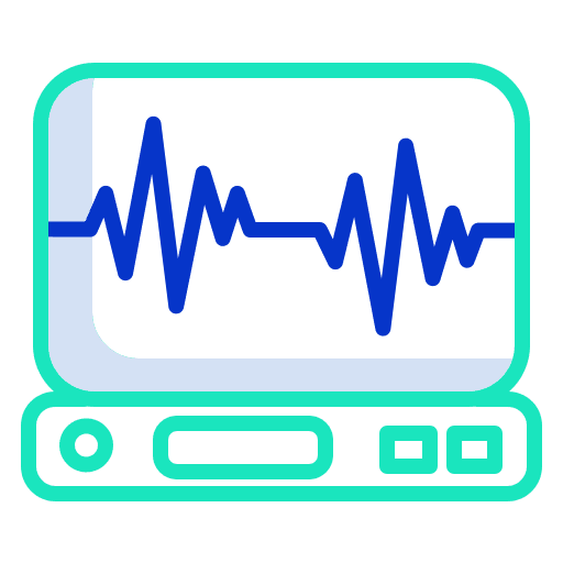 Lifeline monitor checking healthcare and medical icon