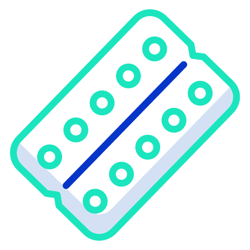 Tablets strip healthcare and medical drugs icon