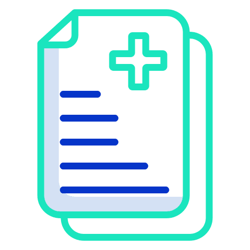 Records medical history healthcare and medical clinic icon
