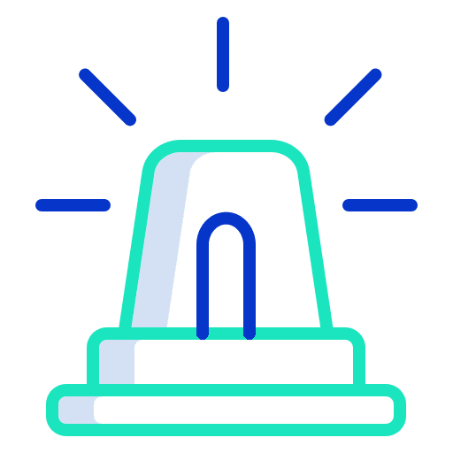 Emergency siren technology lights icon