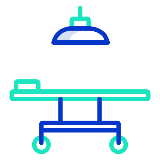 Operation hospital equipment bed icon