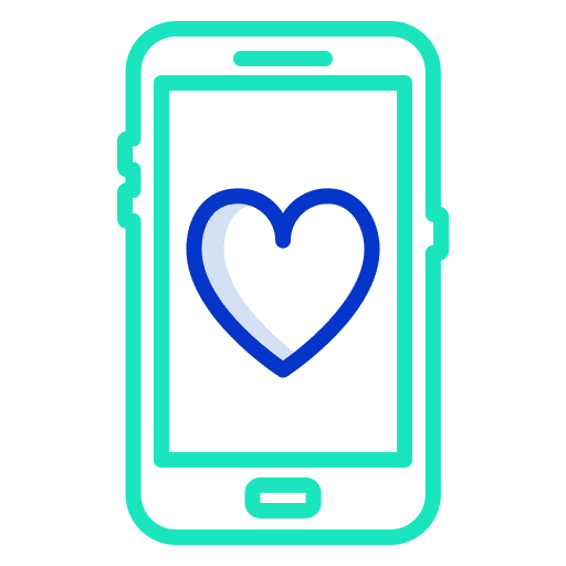 Heart electronics heart mobile icon