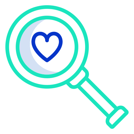 Heart loupe heart medicine icon