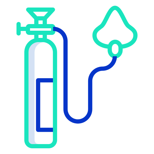 Oxygen injured mask medical assistance icon