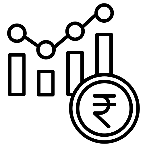 Financial economy graph report icon