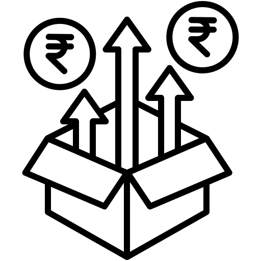 Product box business and finance package icon