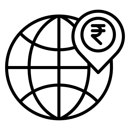 Global presence business and finance shapes and symbols icon