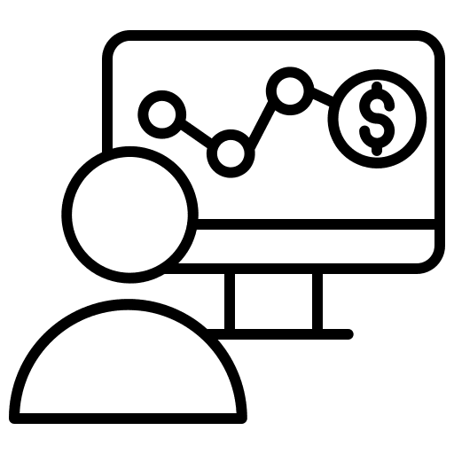 Stock data user market icon