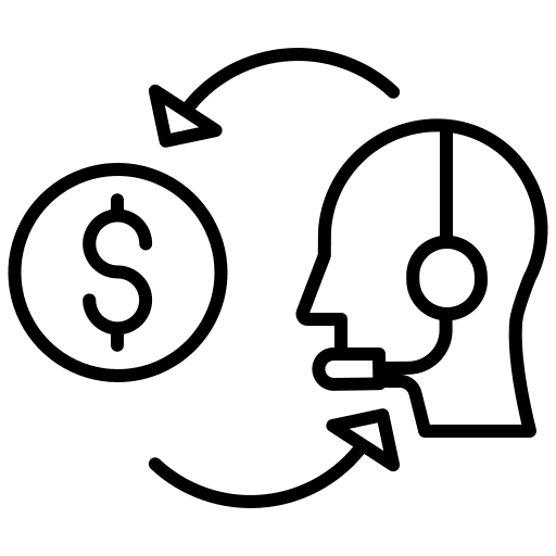 Assistance headphones business and finance dollar symbol icon