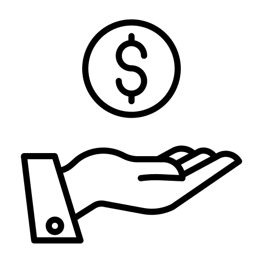 Dollar symbol currency money hands and gestures icon