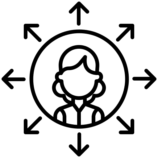 Social woman avatar economy icon