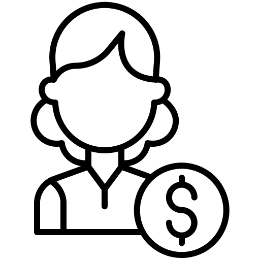 Woman money avatar user icon